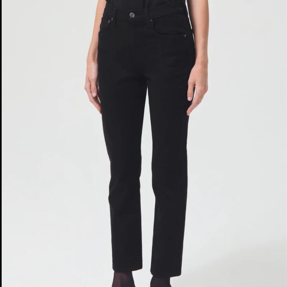 Agolde Merrel Jeans Womens 26 Black Excellent High Rise Slim Fit Denim
